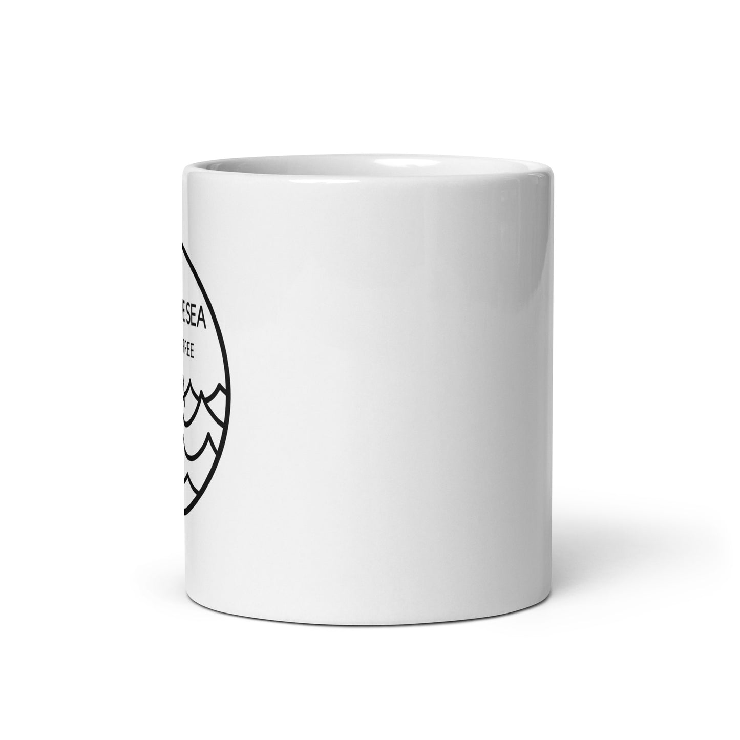 Keep The Sea Plastic Free White Ceramic Mug 11 oz