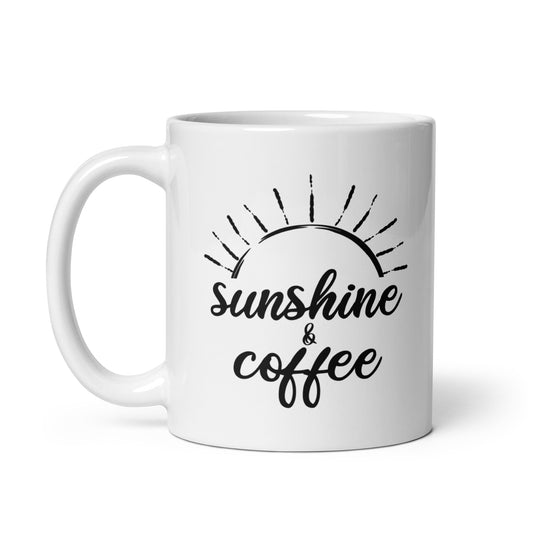 White glossy mug - Sunshine & coffee